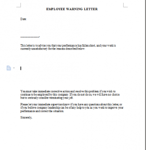 human resources warning letter
