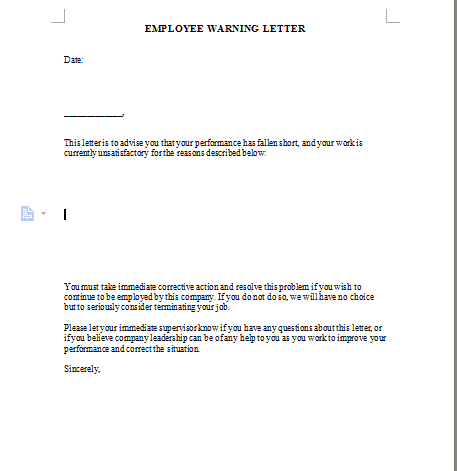 Employee Warning Letter For Poor Performance from www.humanresourcemag.com